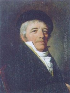 Portrait Of A Gentleman In A Black Jacket And A Black Beret by Louis Leopold Boilly
