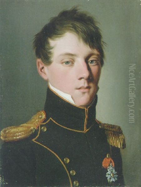 Portrait Of A Young Officer Wearing A Medal - view 1