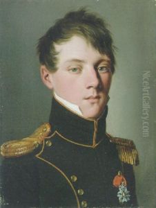 Portrait Of A Young Officer Wearing A Medal