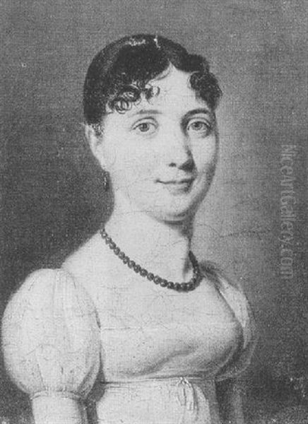 Portrait Of A Lady (princesse De Bauffremont?) Wearing A White Dress, A Necklace Of Red Beads And Drop Ear-rings - view 1
