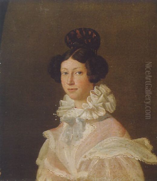 Portrait Of A Lady In A White Dress - view 1