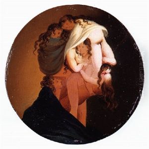 A Man's Head Composed Of Six Female Nudes A Man's Head Composed Of Six Female Nudes