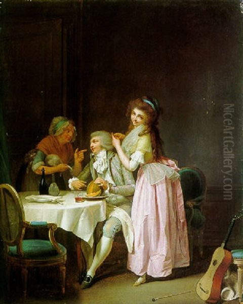 Young Couple At A Table: La Moquerie - view 1