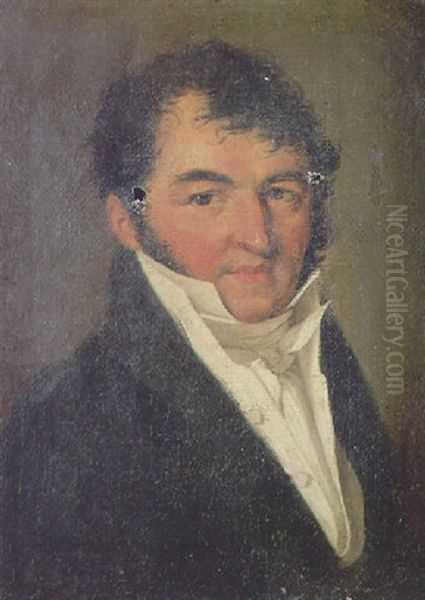 Portrait Of A Gentleman, Wearing A Black Coat, A White Waistcoat, A White Cravat And A White Shirt - view 1