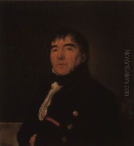 Portrait D'homme Assis, Portant Un Gilet Bleu by Louis Leopold Boilly