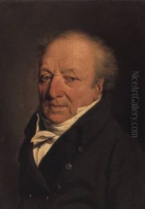 Portrait Of A Gentleman Wearing A Grey Coat And White Tied Cravat by Louis Leopold Boilly