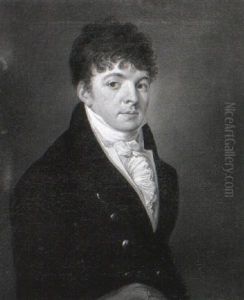 Portriat Of A Young Man Wearing A Yellow Waistcoat by Louis Leopold Boilly