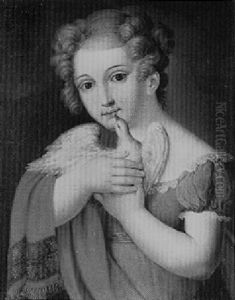 A Beauty Holding A Dove by Louis Leopold Boilly