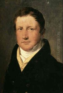 A Portrait Said To Be Of Colin Mackenzie, Long Bust Length, Wearing A Yellow Waistcoat Beneath His Blue Jacket