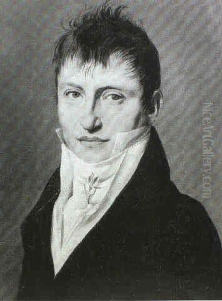 Portrait Of Andre Augustin Delion, Bust-length, Wearing A   Brown Coat, A White Waistcoat And A White Cravat - view 1