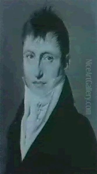 Portrait Of Andre Augustin Delion, Bust Length, Wearing A Brown Coat, A White Waistcoat And A White Cravat - view 1