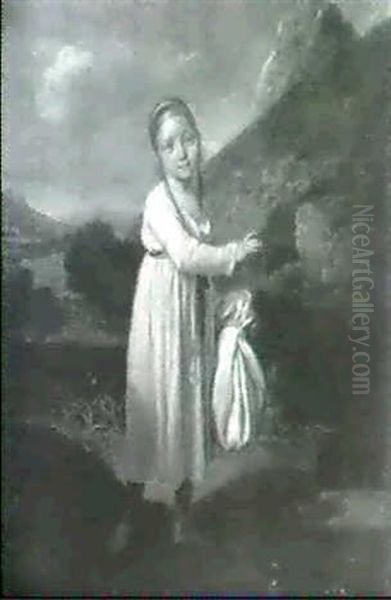 Portrait De Jeune Fille Dans Un Paysage - view 1