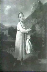 Portrait De Jeune Fille Dans Un                             Paysage by Louis Leopold Boilly