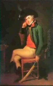 Officier Assis Sur Une Chaise