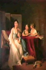 Madame Lousis-julien Gohin, Son Fils Et Ses Belles-filles by Louis Leopold Boilly