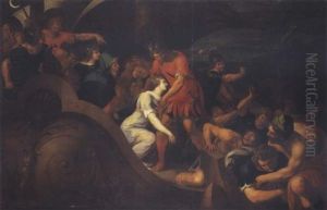 Scene De L'histoire De Theagene Et Chariclee: Chariclee Et Le Pirate Trachin