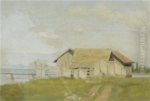 Village Of Auvernier by Charles Edouard du Bois