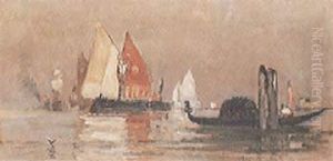 Segelschiffe Bei Venedig by Charles Edouard du Bois