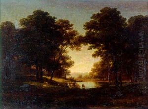 Paysage A L'etang Et Au Troupeau