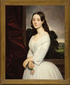 Portrait Of A Young Lady, Possibly Mrs. Alfred Lemore, Nee Marie Xavier Athenais Chretien by Alfred W. Boisseau
