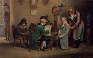 Interior Scene At The Men's Club by Alfred W. Boisseau