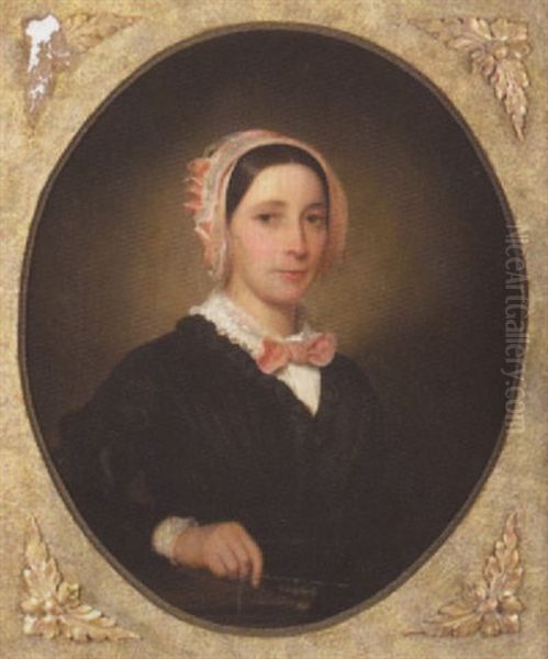 Portrait Of A Young Woman In A Pink Hat - view 1