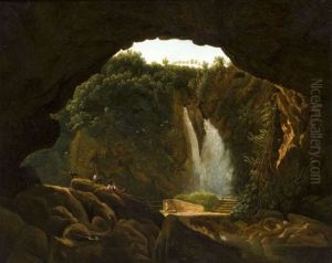 Vue Presumee Des Cascatelles De Tivoli by Antoine-Felix Boisselier