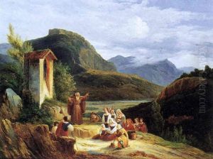 Moine Prechant Dans Un Paysage Moine Prechant Dans Un Paysage