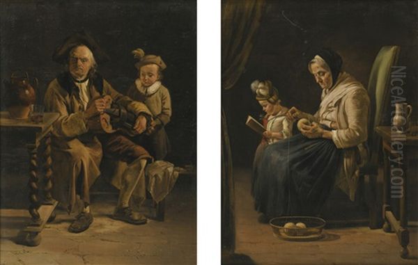 The Hurdy Gurdy Player The Spinner Woman - view 1