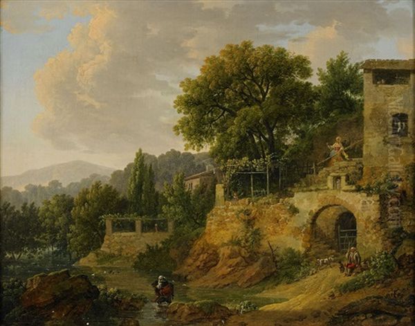 Landskap Med Byggnader Och Figurer - view 1