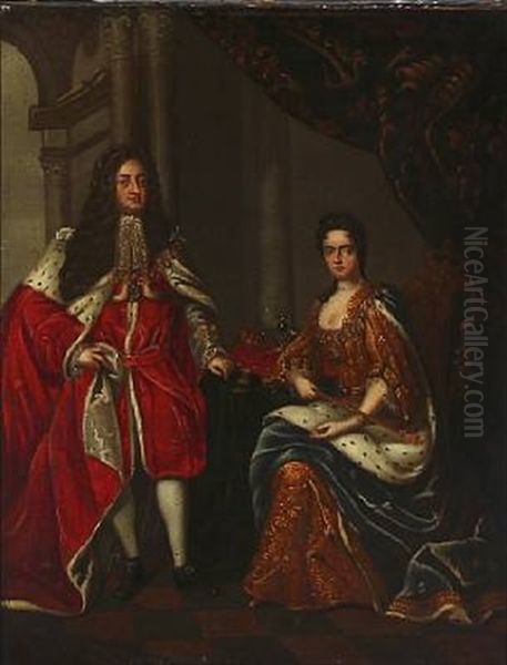 Portrait Of Queen Anne Of England And George Prince Of Denmark - view 1