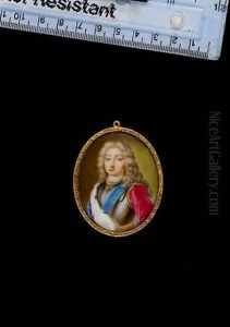 Frederick, Prince Of Wales, Wearing Steel Breast-plate With Yellow Lining Over Red Coat With Tied White Stock, A Blue Cloak Trimmed With Ermine And The Blue Sash Of The Order Of The Garter