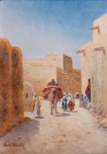 Rue De Village Animee by Emile Boivin