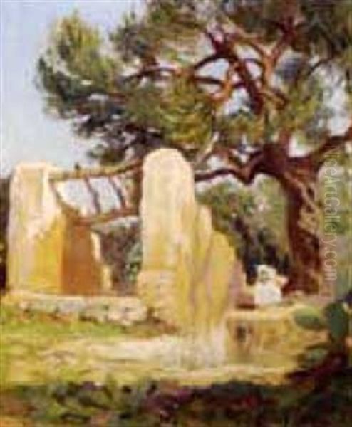 Arab Figure By A Well - view 1
