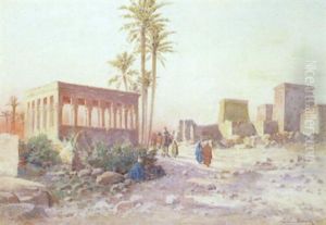 Chameliers Pres Des Temples En Haute-egypte by Emile Boivin