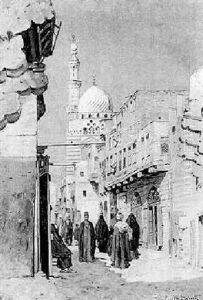 Scene De Rue Pres De La Mosquee Charroui Au Caire
