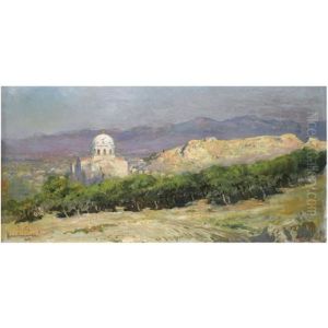 View Of The Church Of Saint Nikolas, Athens by Vikentios Bokatsiabi