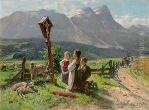 Am Wegkreuz by Karl Boeker