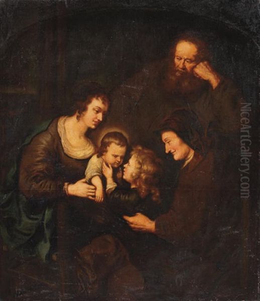 The Holy Family With The Infant Saint John The Baptist And Saint Elizabeth by Ferdinand Bol