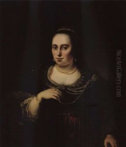 Junge Frau Mit Perlenschmuck by Ferdinand Bol