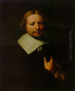 Portrait Of A Gentleman In A Black Coat by Ferdinand Bol