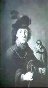 Portrait Of A Young Man With A Monkey by Ferdinand Bol