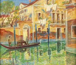 Kanal In Venedig by Imre Denes De Bolcskey