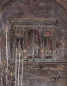 Kircheninterieur Mit Blick Zur Orgel