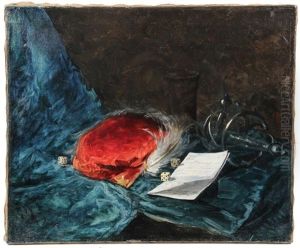 Still Life With Cap, Sword, Dice And Note