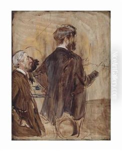 Connoisseurs In An Artist's Studio by Giovanni Boldini