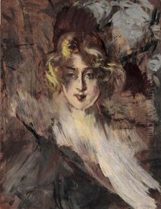Portrait Einer Frau (l'americana) (+ Studie Zu Einer Nackten, Nur Mit Strumpfen Bekleideten Tanzenden (study), Verso)