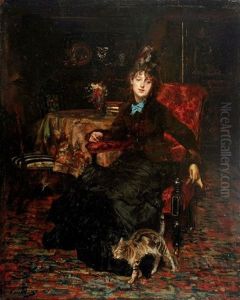 Seated Woman With Cat by Giovanni Boldini
