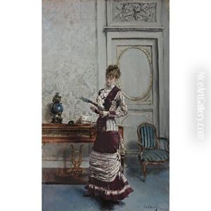 A Lady Admiring A Fan by Giovanni Boldini