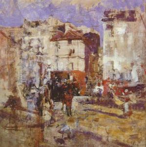 Place Pigalle Avec Un Omnibus A Cheval by Giovanni Boldini